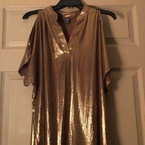 🌹SHEIN Shiny Gold Blouse